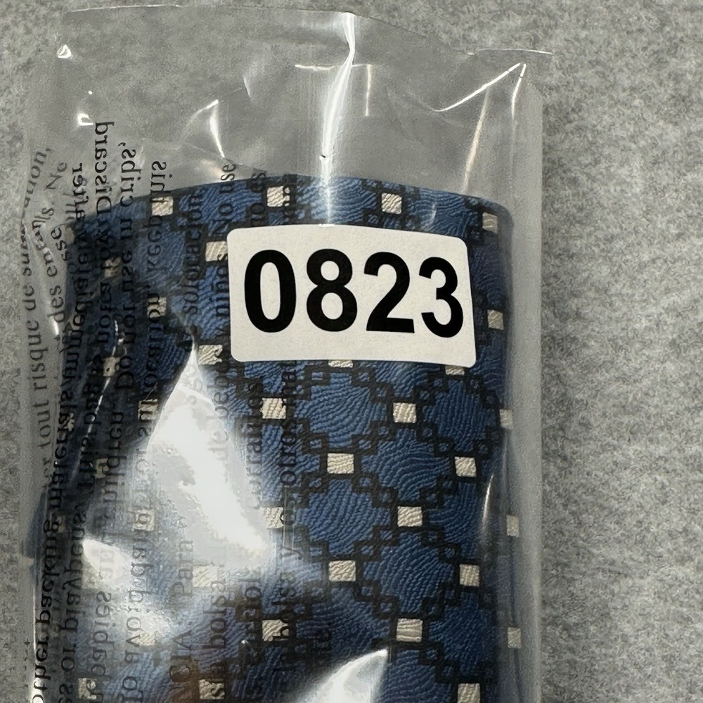 Vintage Tongue Tied Blue Geometric Lattice Silk Tie Mens Wide Width 59x3.3" - Picture 7 of 7